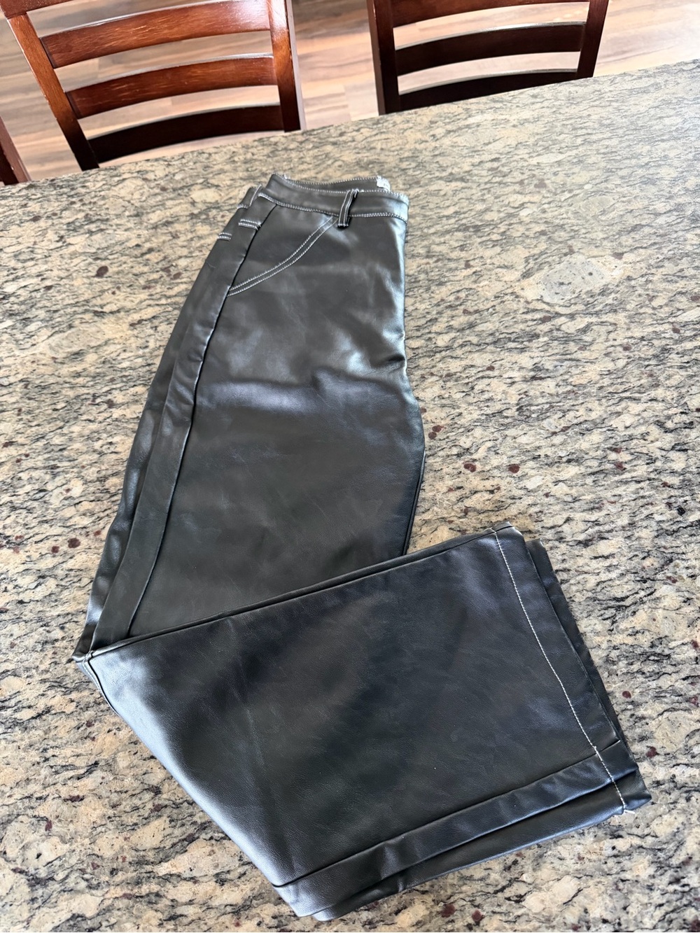 Women's Black Faux Leather Pants